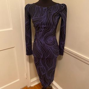 Chiara Boni blue and black printed dress, size 4